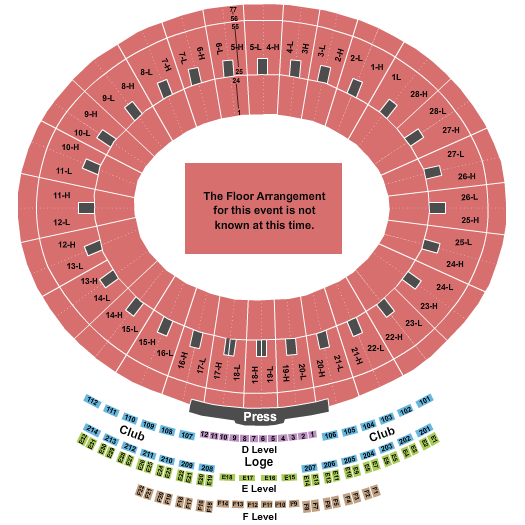 Rose Bowl Stadium Guns N' Roses Seating Chart