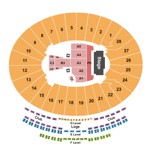Rose Bowl Stadium Guns N' Roses Seating Chart